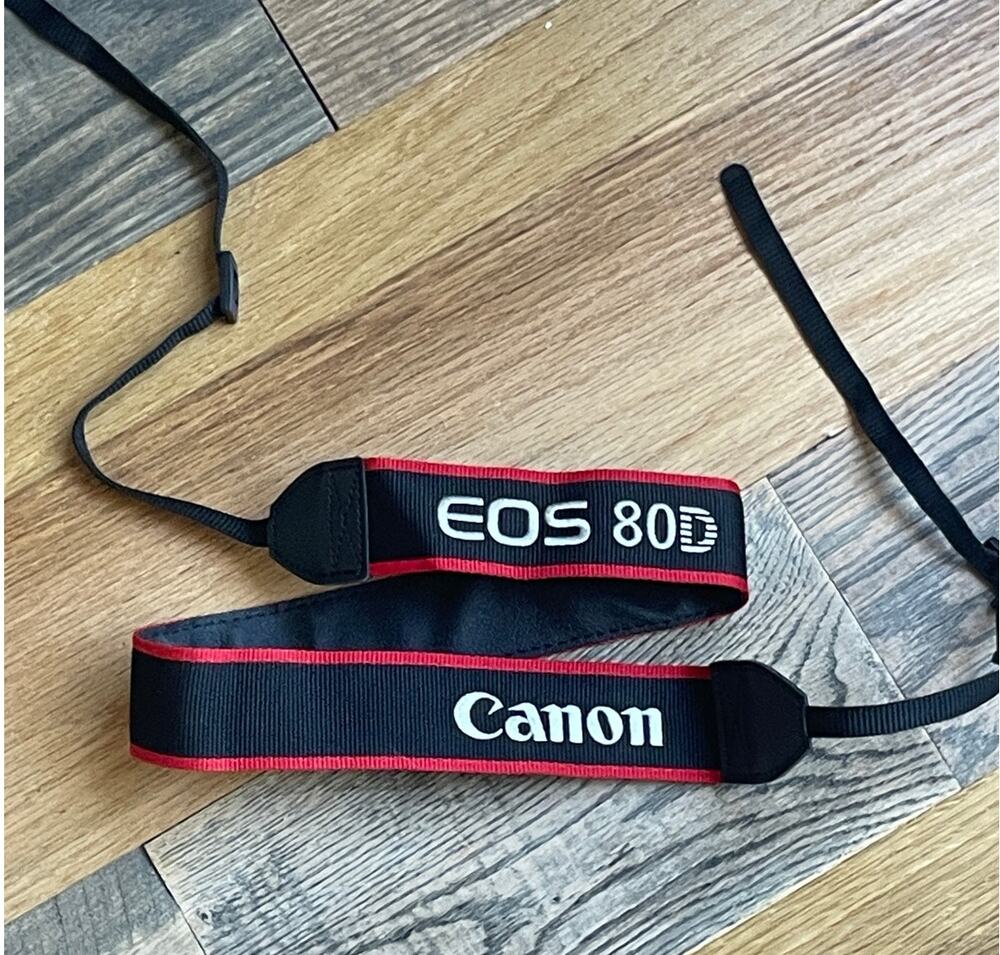 Canon EOS 80D Camera Neck Shoulder Strap Black Red DSLR Genuine OEM